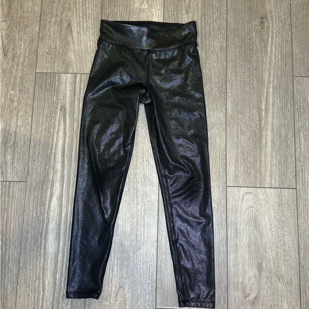 Gap Kids Black and Silver Shimmer Leggings size L